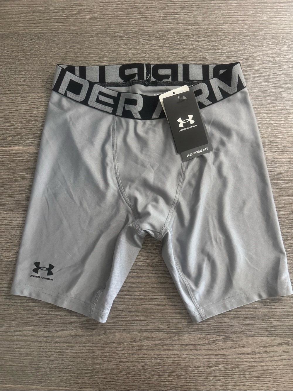 Under Armour Youth Boys HeatGear Compression Shorts Size YLG Gray